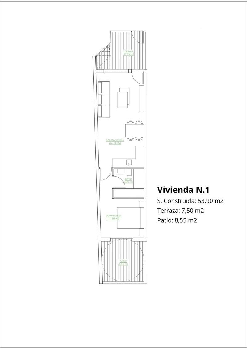 1 Cuarto Villa en venta