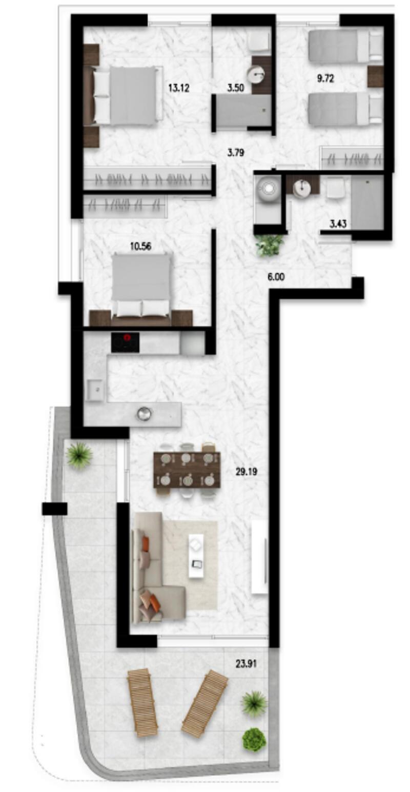 3 Cuarto Apartamento en venta