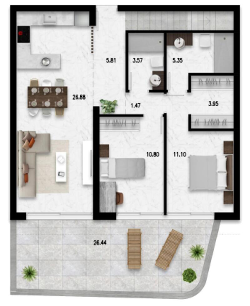 2 bedroom Apartment for sale