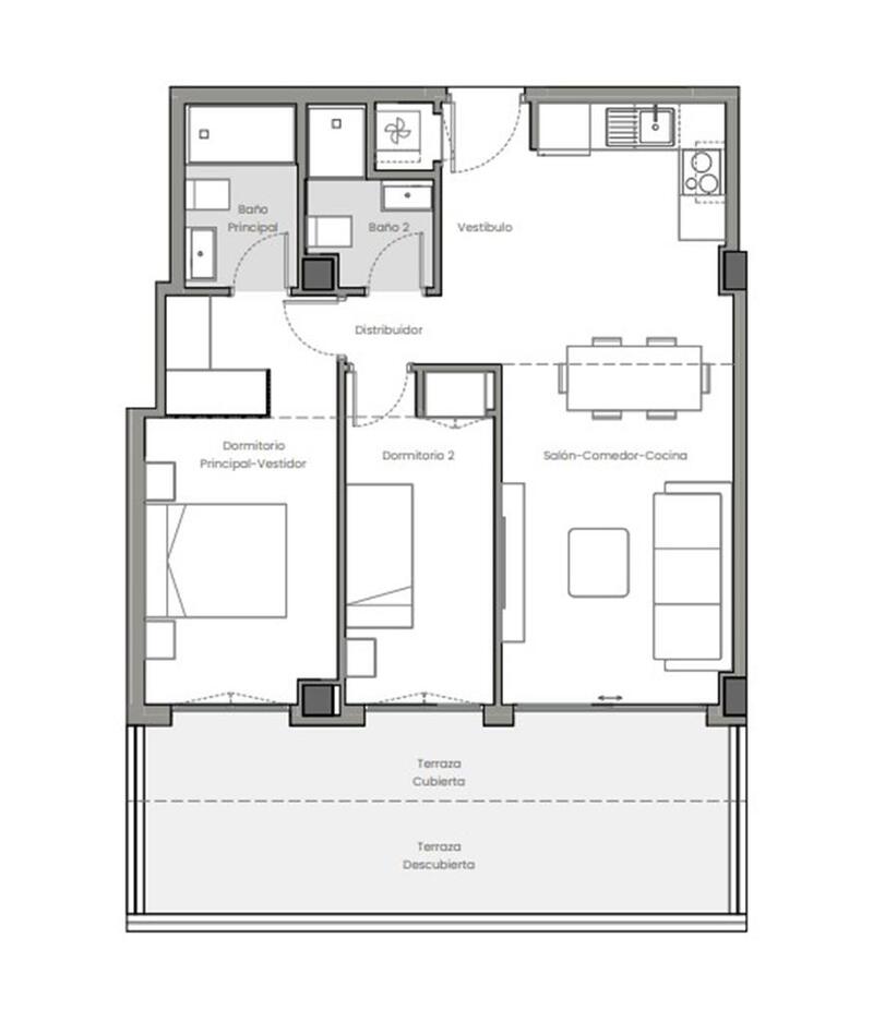 2 Cuarto Apartamento en venta
