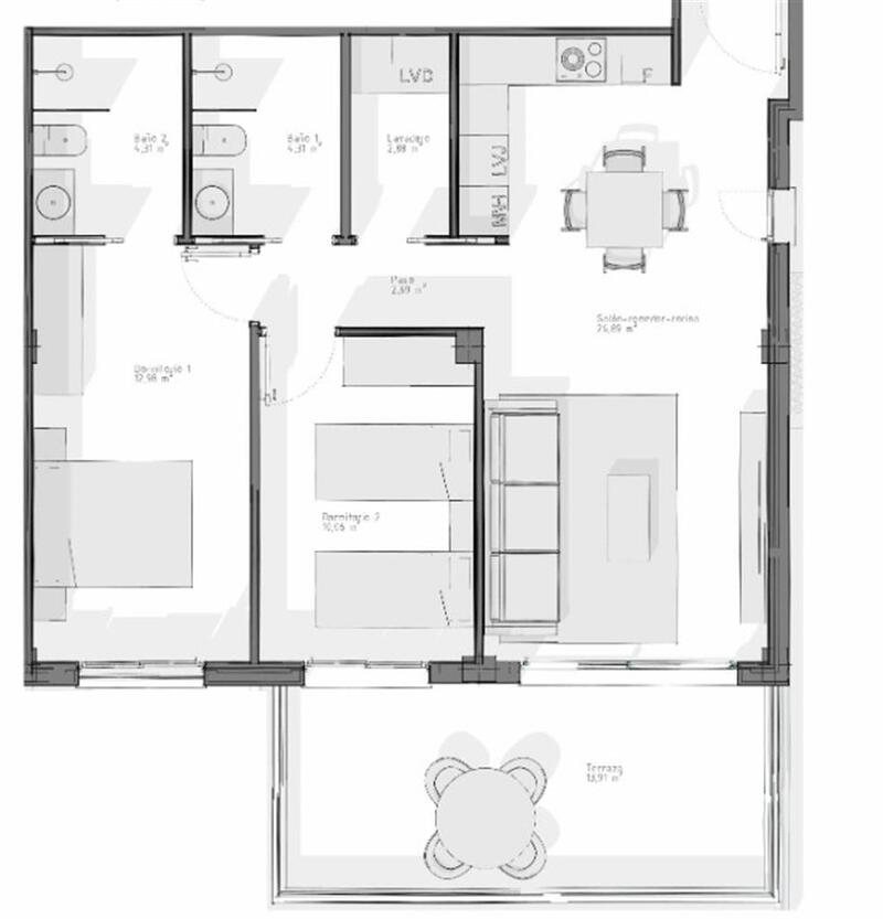 2 Schlafzimmer Appartement zu verkaufen