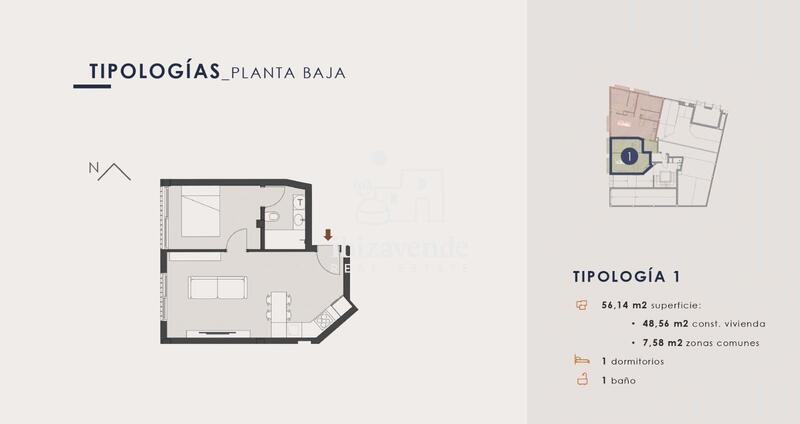 1 bedroom Apartment for sale