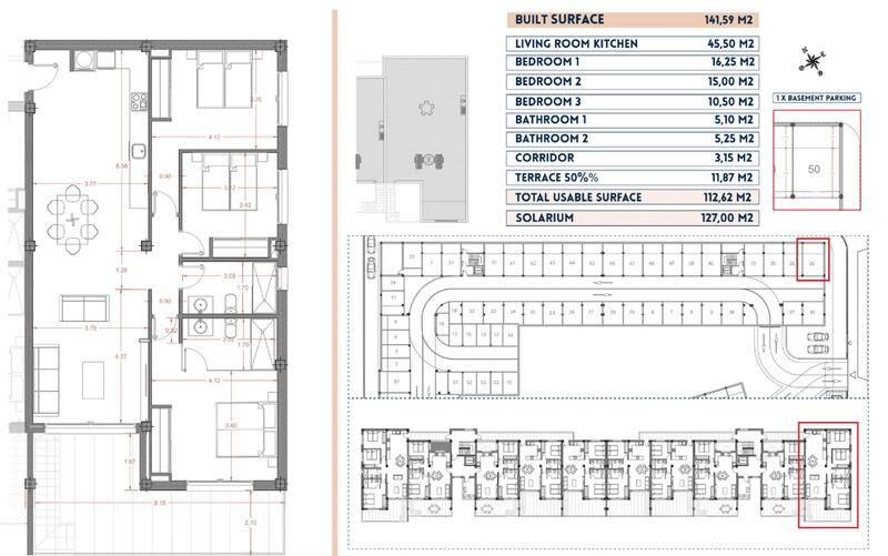 3 Schlafzimmer Appartement zu verkaufen