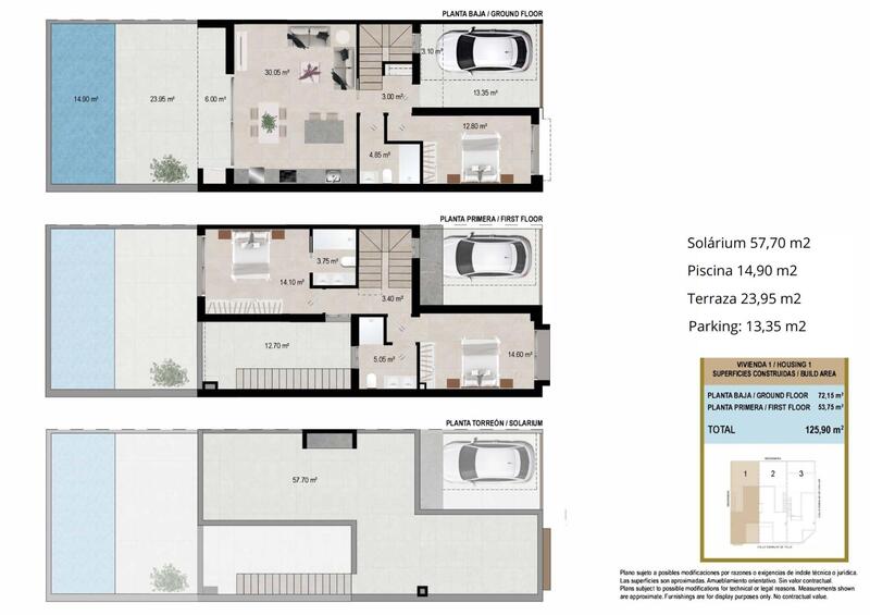 3 Schlafzimmer Stadthaus zu verkaufen