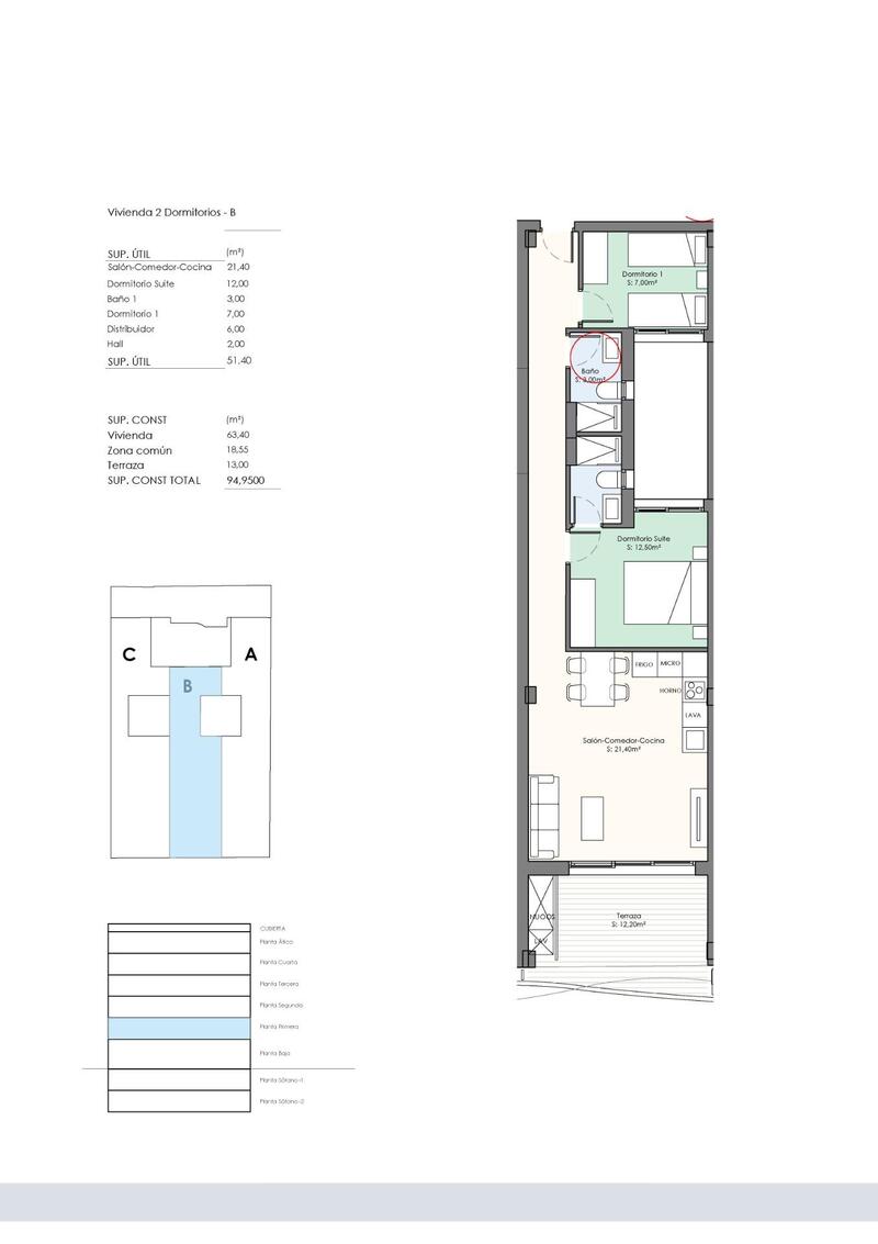 2 chambre Appartement à vendre