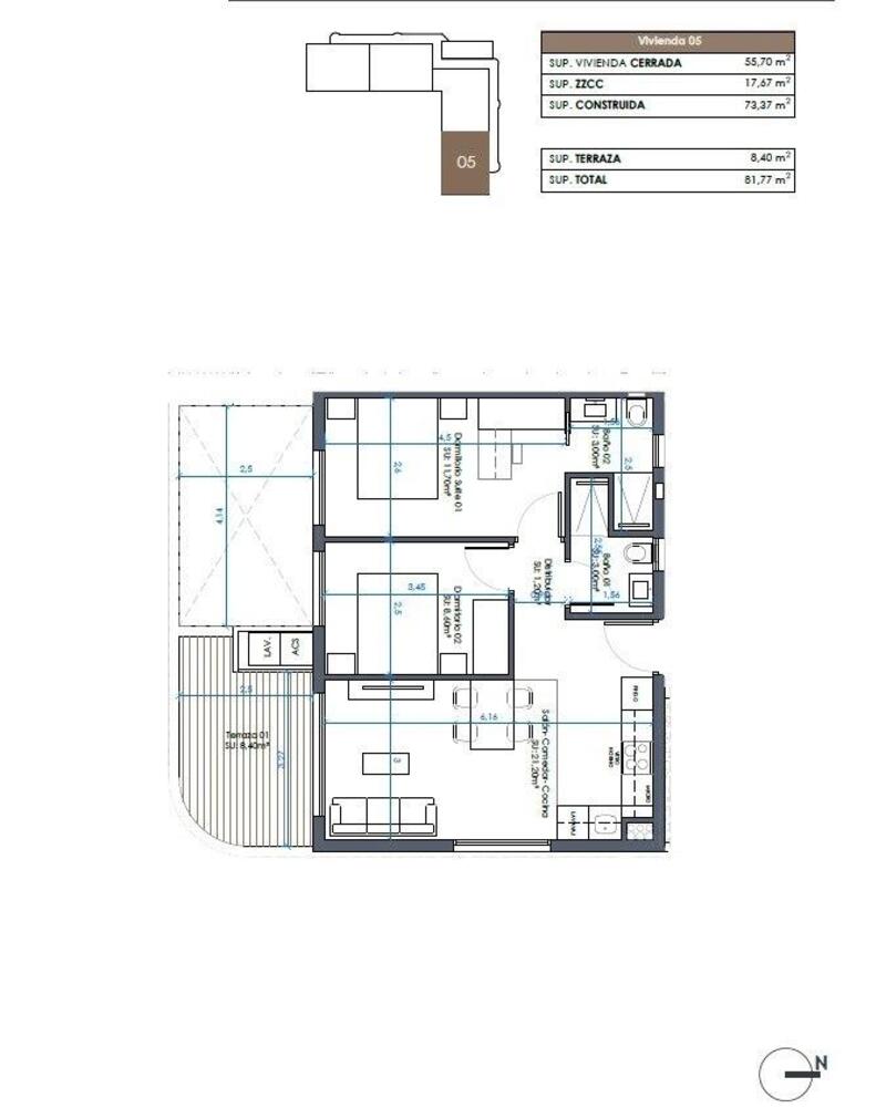 2 slaapkamer Appartement Te koop