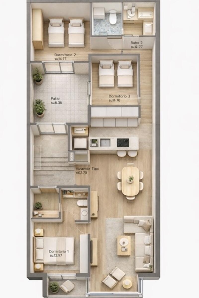 3 Cuarto Apartamento en venta