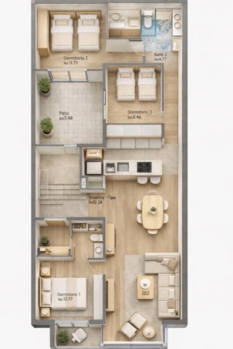 3 Cuarto Apartamento en venta