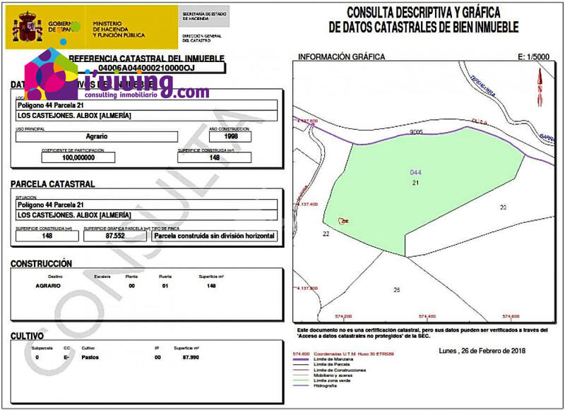 Land til salgs i Albox, Almería