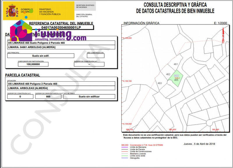 Land for sale in Arboleas, Almería