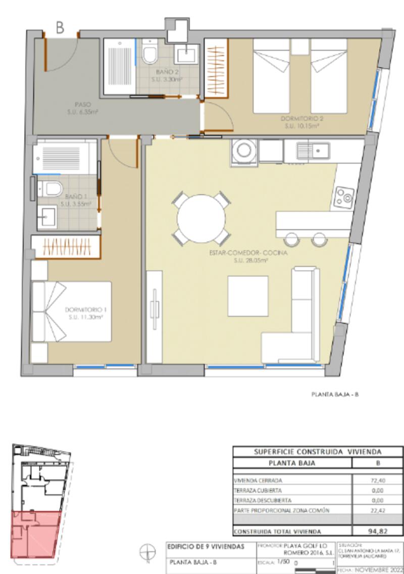 3 slaapkamer Appartement Te koop