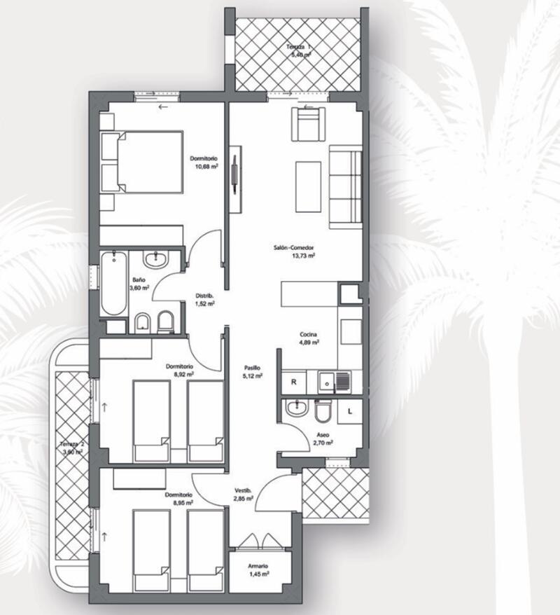 3 slaapkamer Appartement Te koop