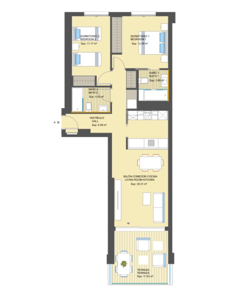 2 Schlafzimmer Appartement zu verkaufen