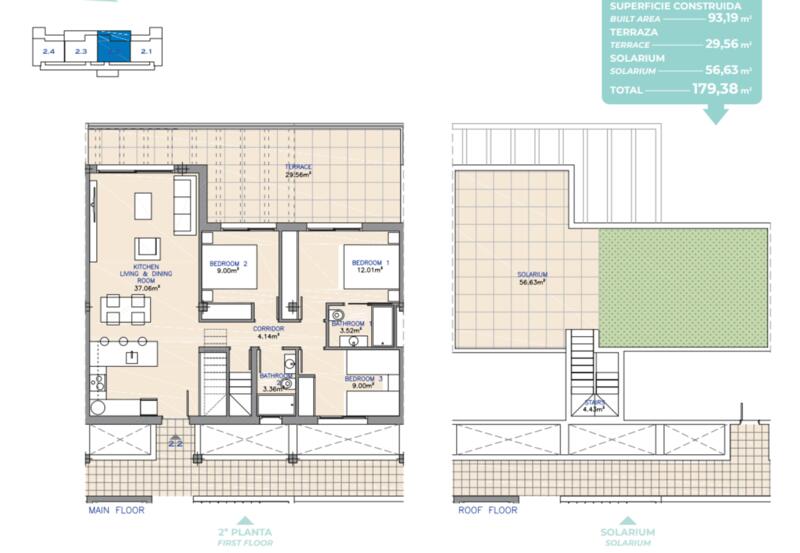 3 Schlafzimmer Appartement zu verkaufen