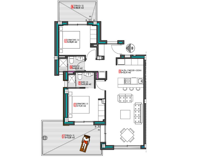 2 chambre Appartement à vendre