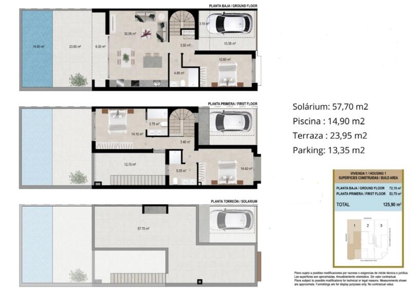 3 Schlafzimmer Stadthaus zu verkaufen