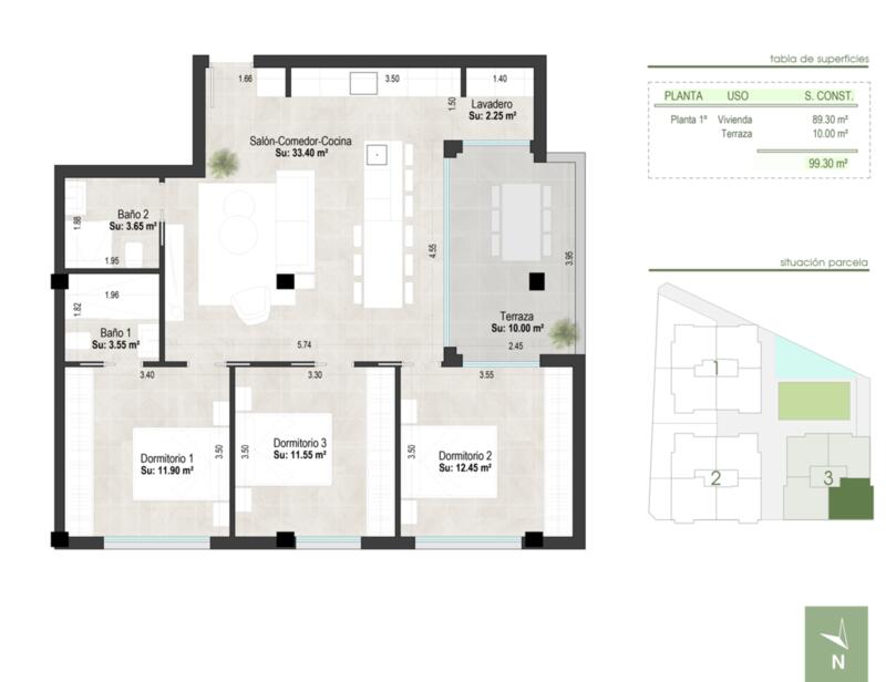 3 chambre Appartement à vendre