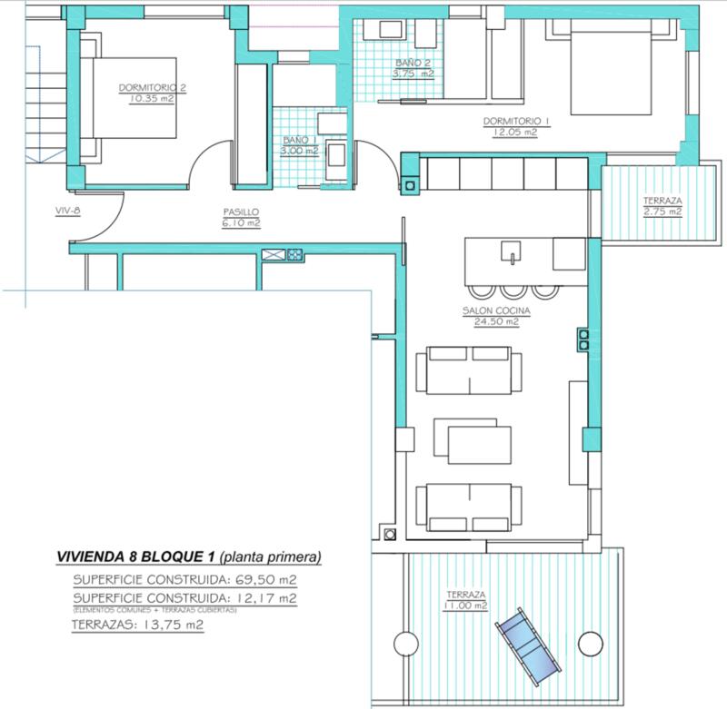 2 Schlafzimmer Appartement zu verkaufen
