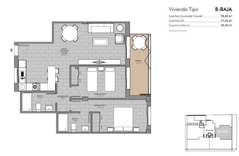 2 slaapkamer Appartement Te koop