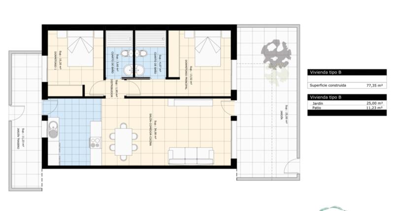 2 Cuarto Apartamento en venta