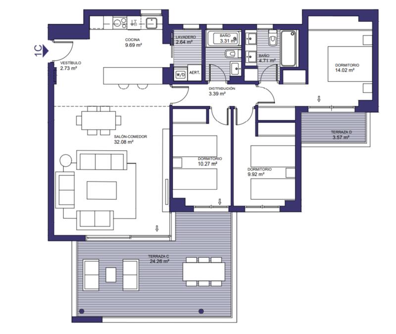 3 Cuarto Apartamento en venta