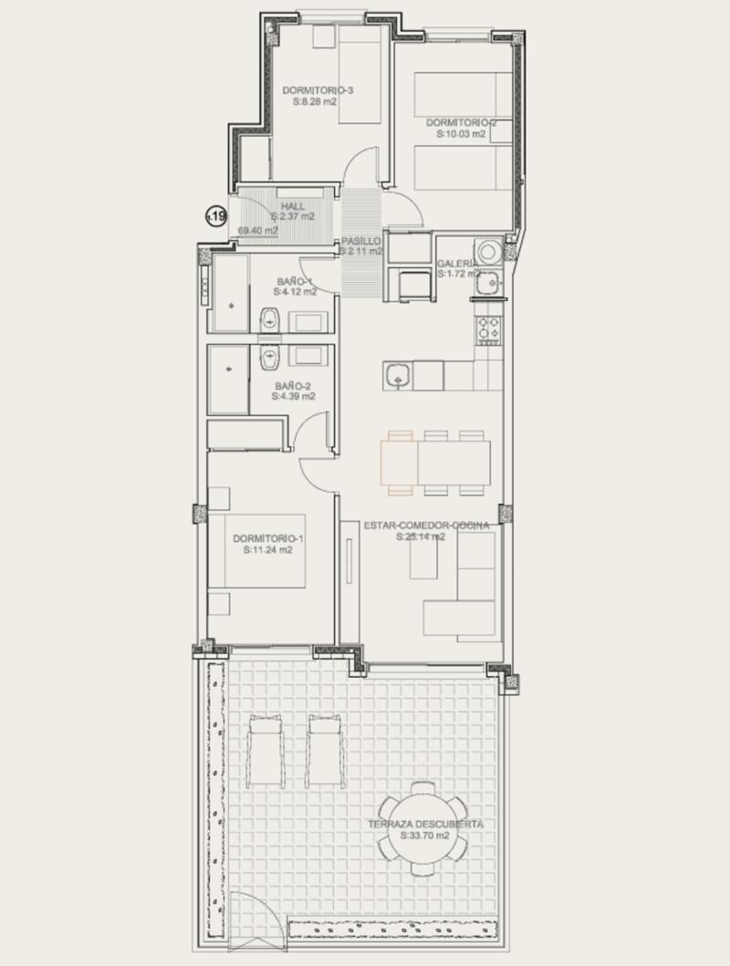 3 bedroom Apartment for sale