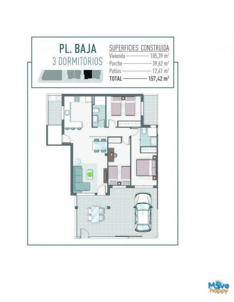 3 Schlafzimmer Appartement zu verkaufen