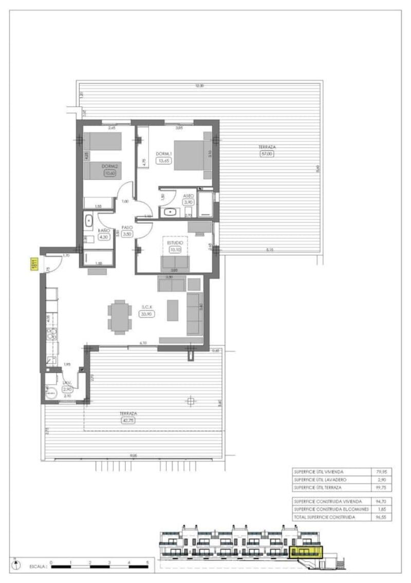 3 sovrum Lägenhet till salu