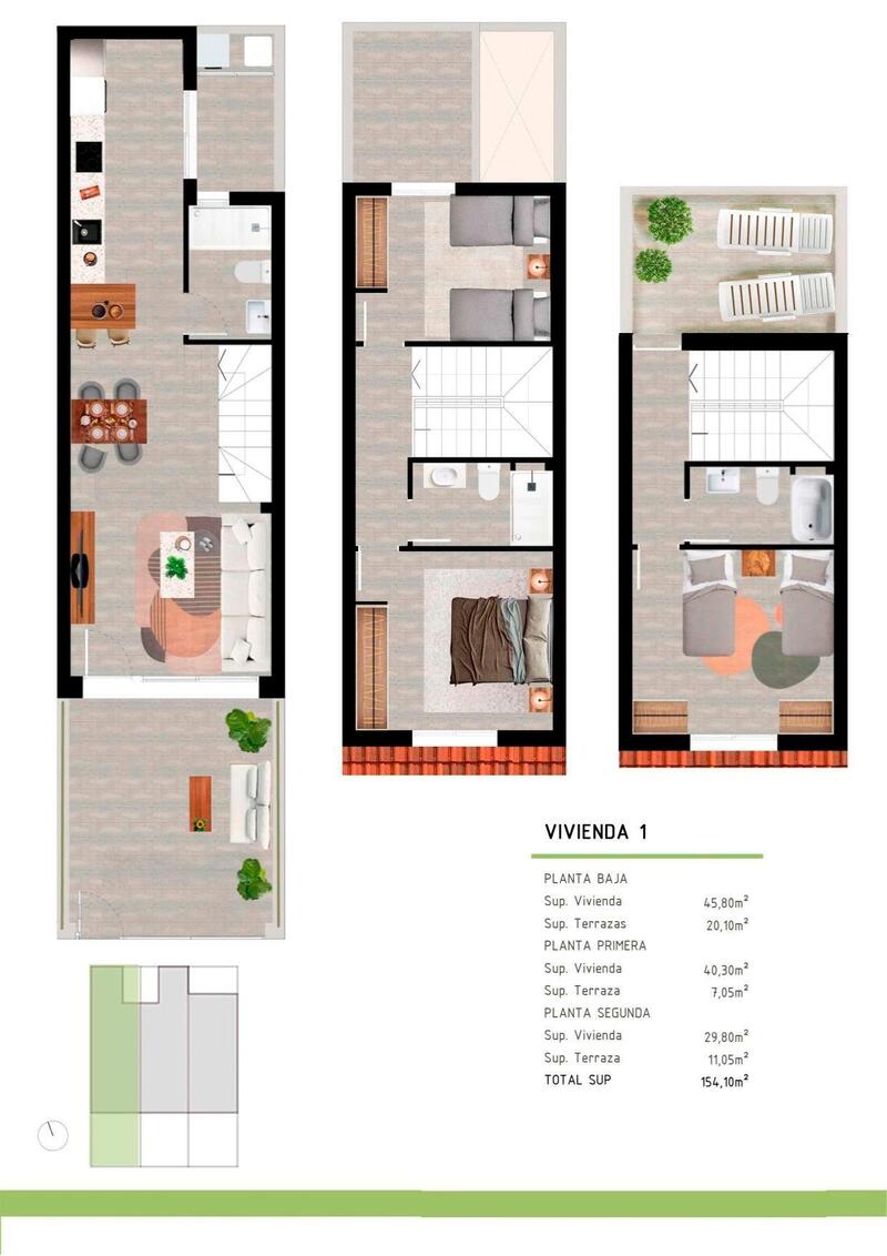3 soveværelse Duplex til salg