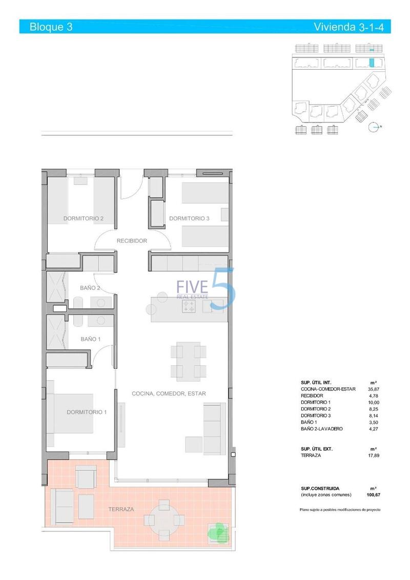 3 bedroom Apartment for sale