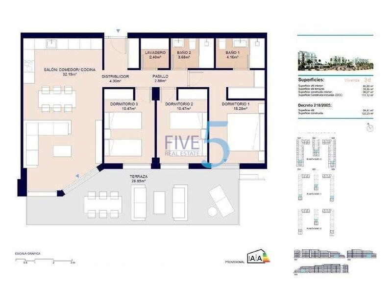 3 slaapkamer Appartement Te koop