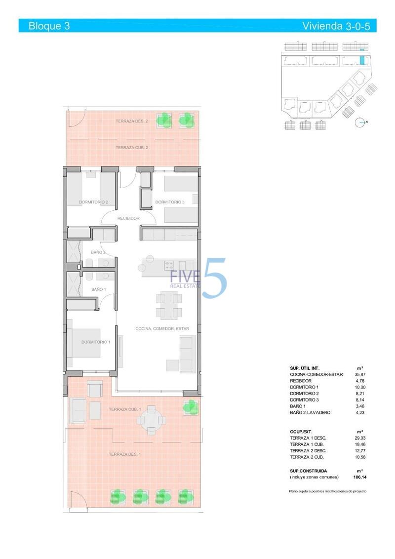 3 slaapkamer Appartement Te koop