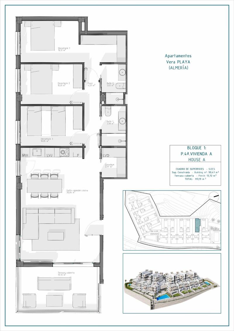 3 slaapkamer Appartement Te koop