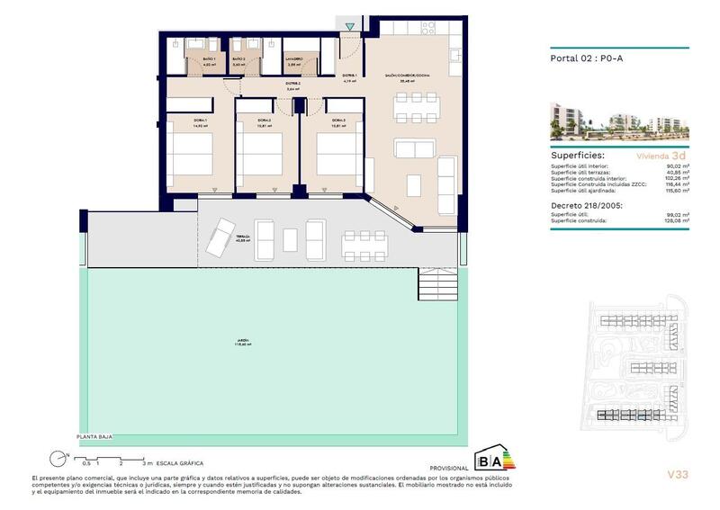 3 slaapkamer Appartement Te koop