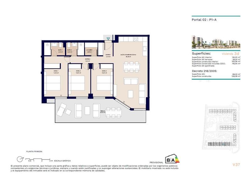 3 Schlafzimmer Appartement zu verkaufen