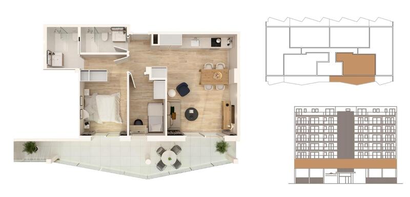 2 Cuarto Apartamento en venta