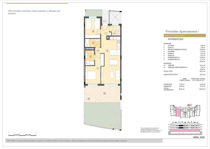 2 bedroom Apartment for sale