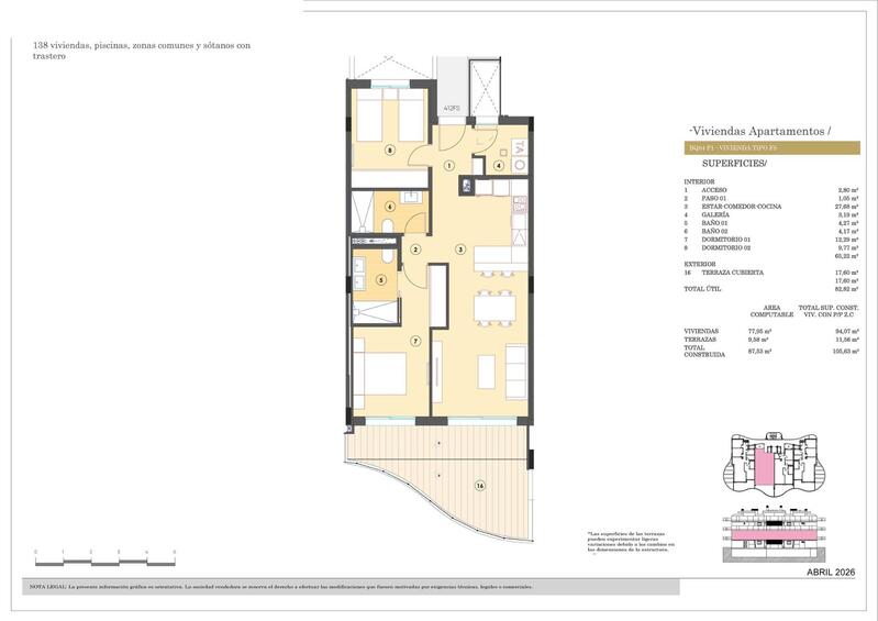 2 bedroom Apartment for sale
