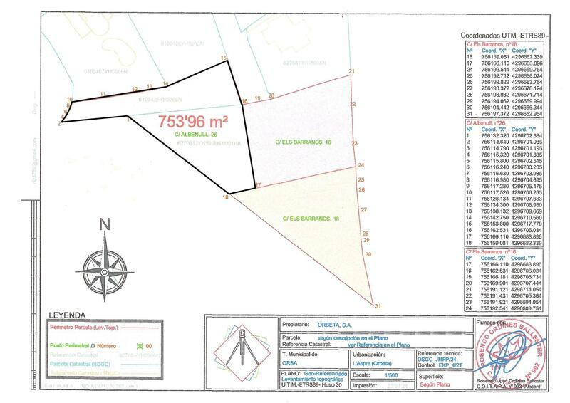 Land for sale in Orba, Alicante