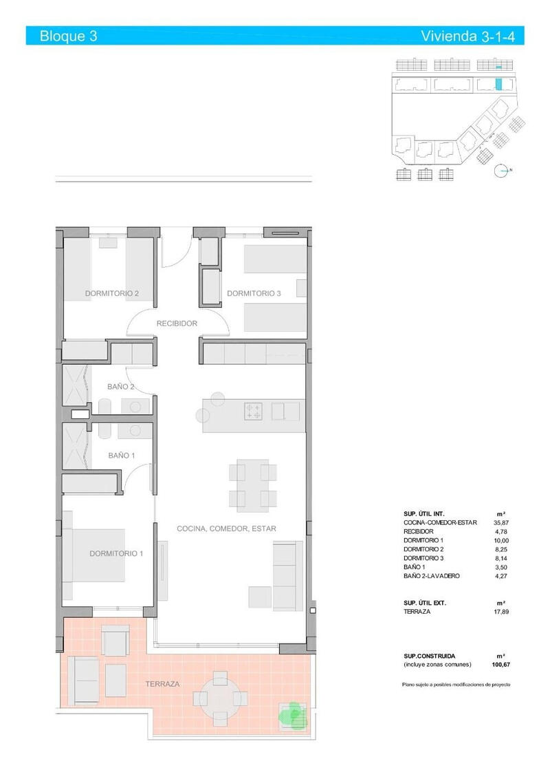 3 Schlafzimmer Appartement zu verkaufen