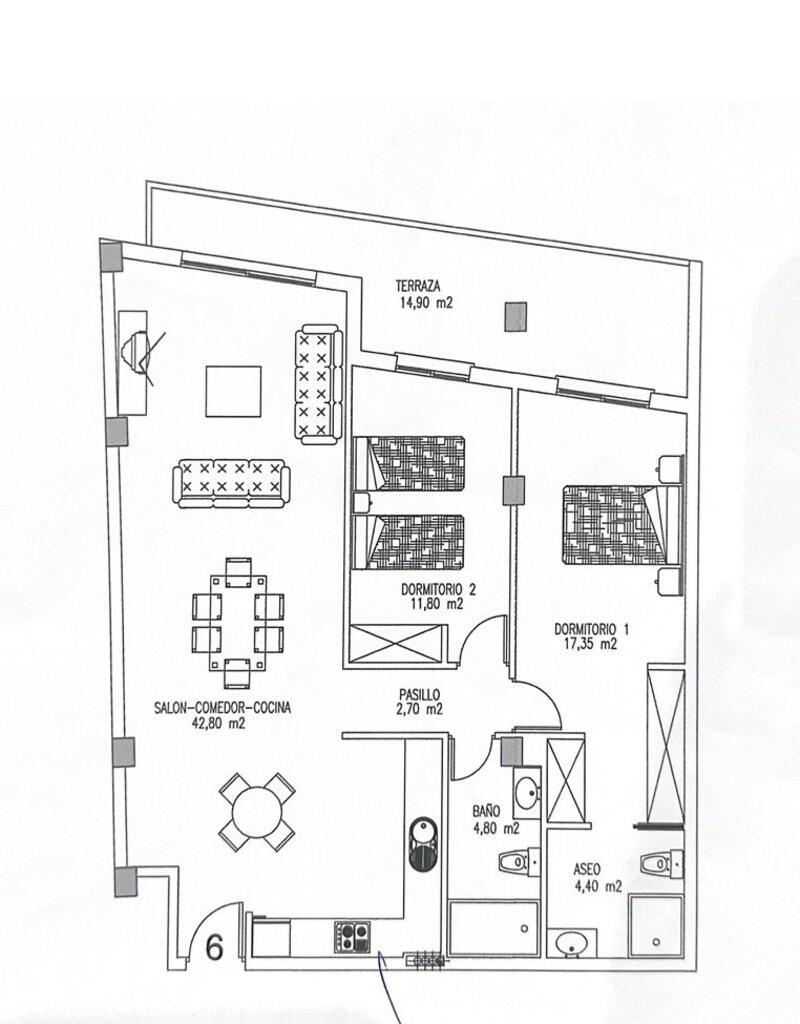 2 sovrum Lägenhet till salu