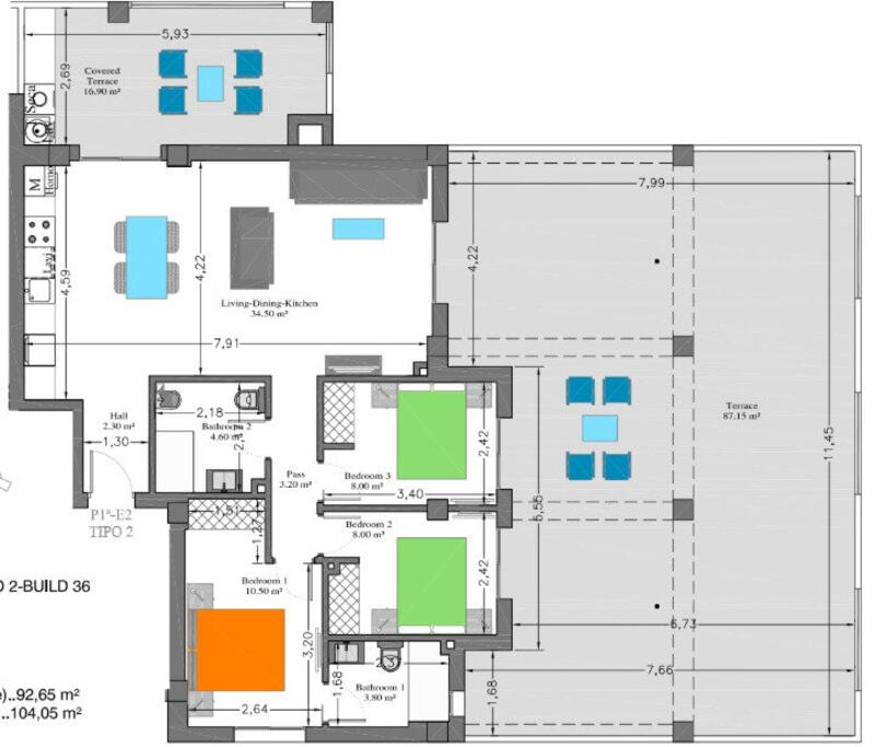 3 sovrum Lägenhet till salu
