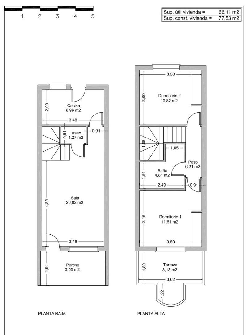 2 Cuarto Adosado en venta