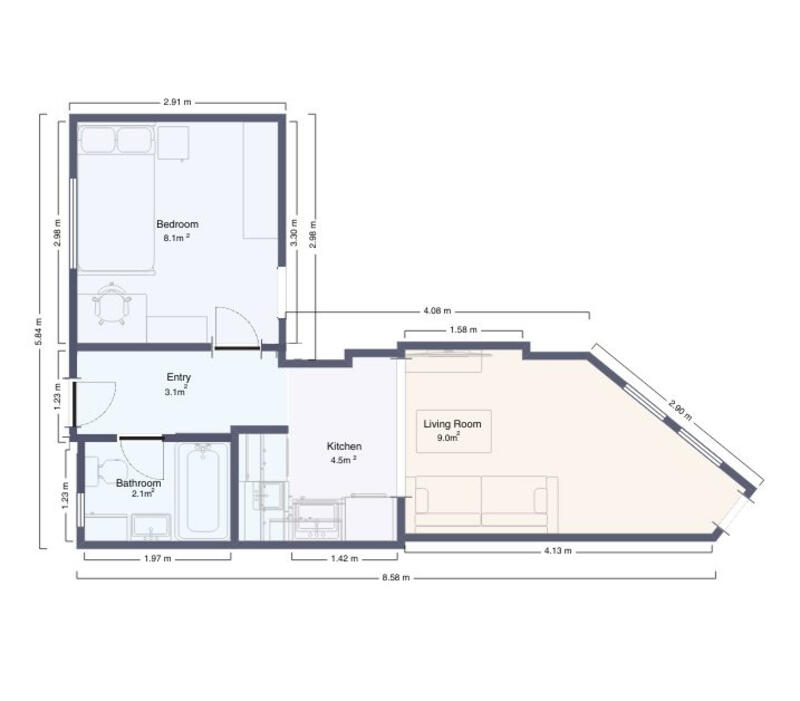 1 soveværelse Lejlighed til salg