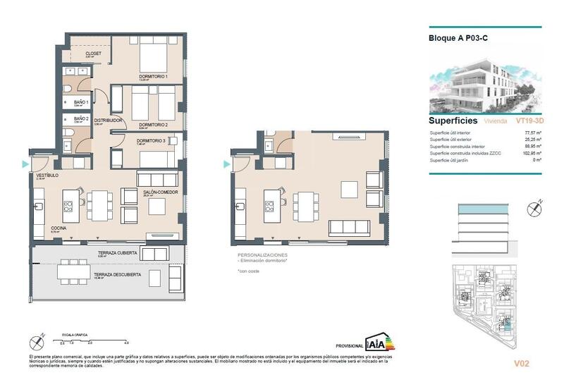 3 chambre Appartement à vendre
