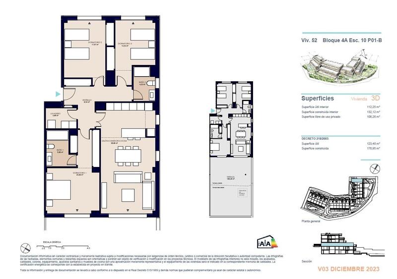 3 Schlafzimmer Appartement zu verkaufen