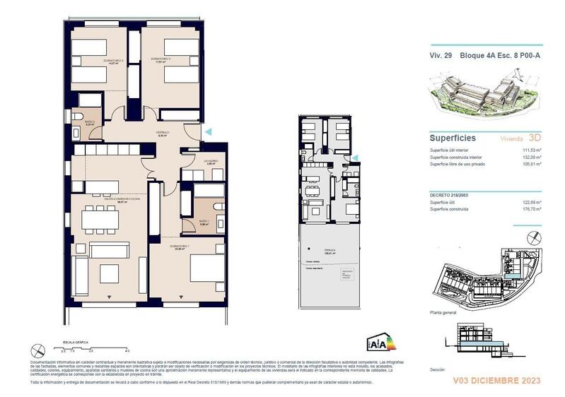 3 Schlafzimmer Appartement zu verkaufen