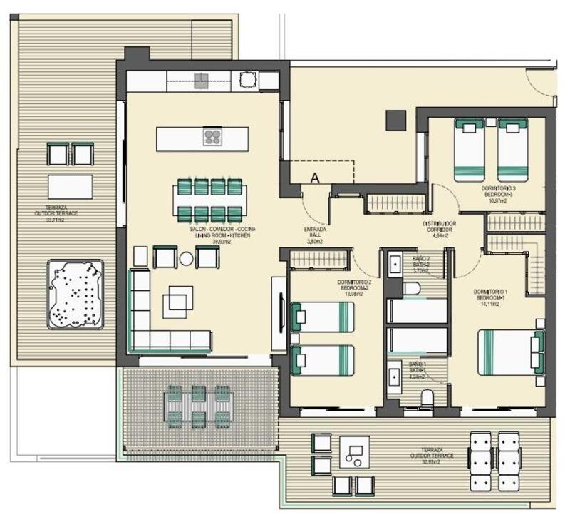 3 спальная комната квартира продается