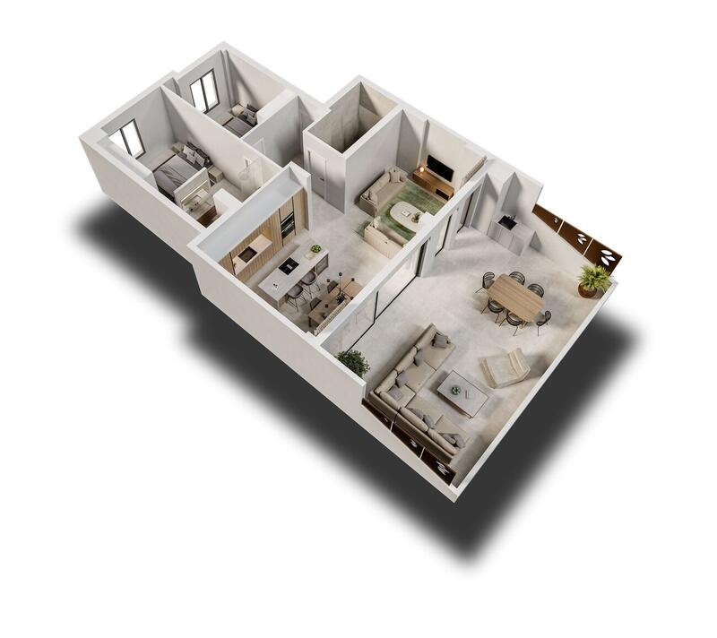 2 slaapkamer Appartement Te koop