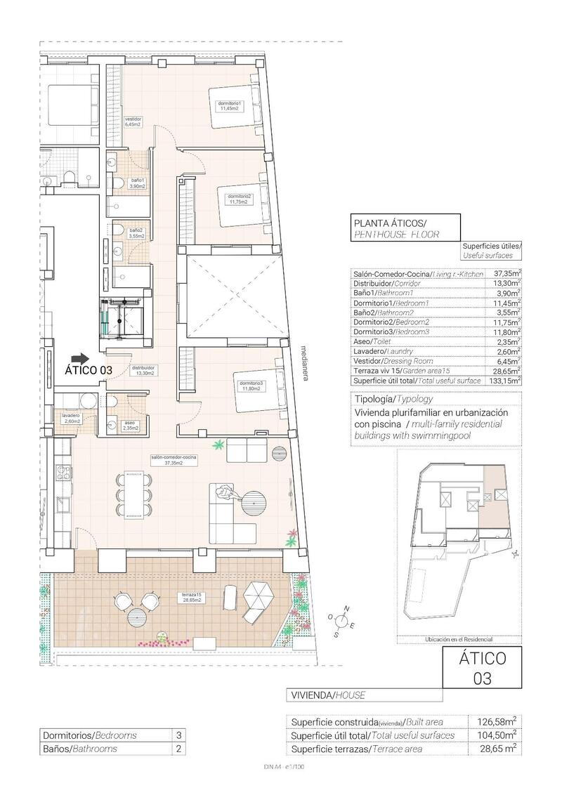 3 спальная комната квартира продается
